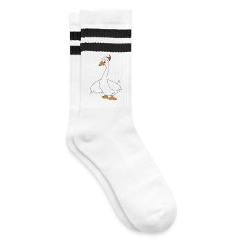 funny animals for Christmas - Striped tennis socks - white/black - Right
