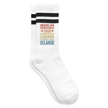 Graduation 2026 Hauptschule Hauptschulabschluss - Striped tennis socks - white/black - Right