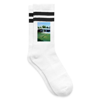 Villa blanche avec piscine - Chaussettes de tennis - blanc/noir - Droite