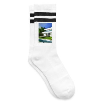 Villa blanche avec piscine - Chaussettes de tennis - blanc/noir - Droite