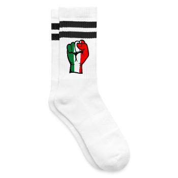 Drapeau de l’Italie Symbole de la main du poing - Chaussettes de tennis - blanc/noir - Droite