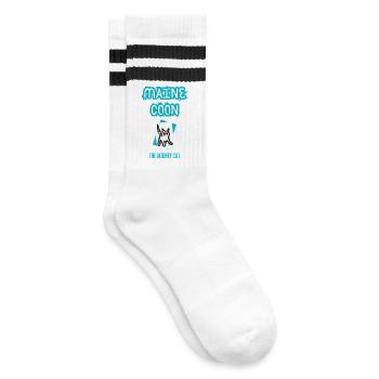 Maine Coon The mighty punk cat - Chaussettes de tennis - blanc/noir - Droite