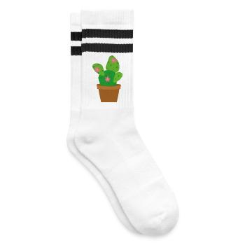 cactus - Striped tennis socks - white/black - Right