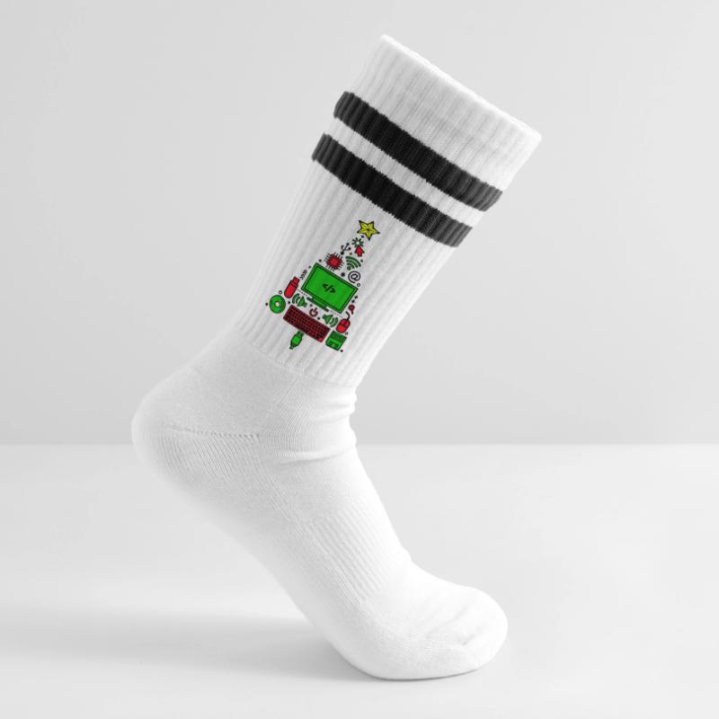 Code Computer Code Debug Scripting Programmer Striped tennis socks