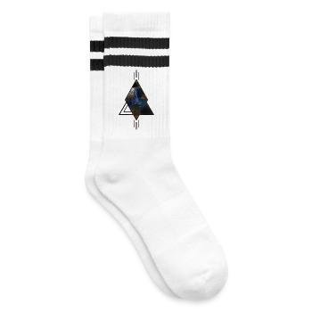 Wunderbares Fantasy-Pferd - Gestreifte Tennissocken - Weiß/Schwarz - Rechts