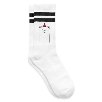 Pig Party - Party Sau - Striped tennis socks - white/black - Right