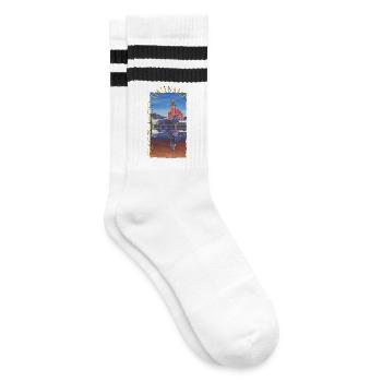 Historisches Dortmunder Hafenamt - Gestreifte Tennissocken - Weiß/Schwarz - Rechts