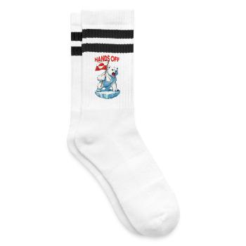 Hands Off Greenland - Gestreifte Tennissocken - Weiß/Schwarz - Rechts