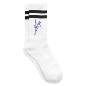 Art au trait féminin Illustration de danse au poteau cadeau - Chaussettes de tennis - blanc/noir - Droite