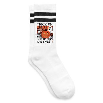 Trick or treat - Striped tennis socks - white/black - Right