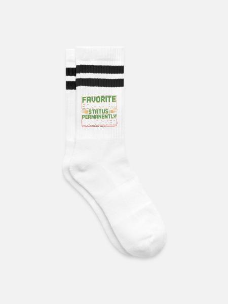 Schwiegermutter Retro Lustiger Schwiegervater - Gestreifte Tennissocken - Weiß/Schwarz