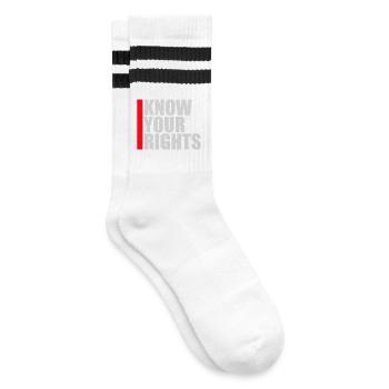 Know Your Rights Activism Justice Freedom - Striped tennis socks - white/black - Right