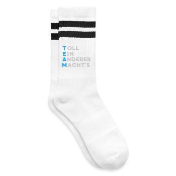 TEAM Toll Ein Anderer Macht`s - Gestreifte Tennissocken - Weiß/Schwarz - Rechts