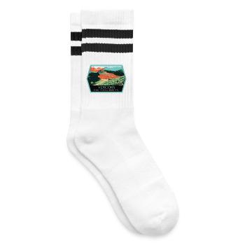 Wandern im Naturpark Vercors: Naturerlebnis - Gestreifte Tennissocken - Weiß/Schwarz - Rechts