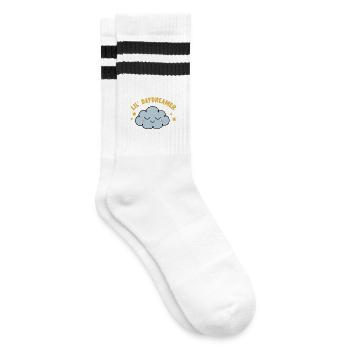 Kleine Traumwolke - Gestreifte Tennissocken - Weiß/Schwarz - Rechts