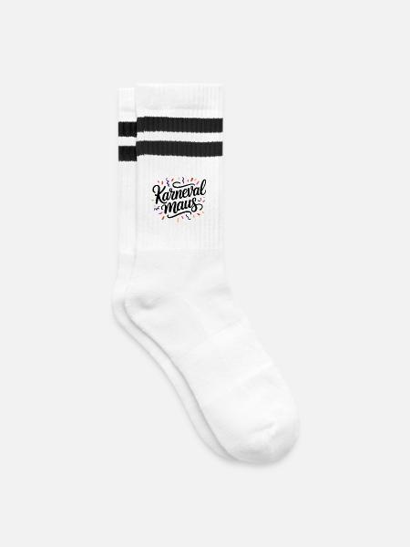 Karnevalmaus Konfetti Kostüm Karneval - Gestreifte Tennissocken - Weiß/Schwarz