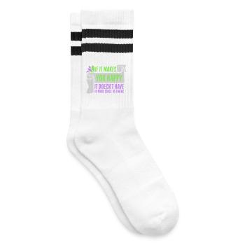 If Makes You Happy Sense Others Spruch Glück Frei - Striped tennis socks - white/black - Right