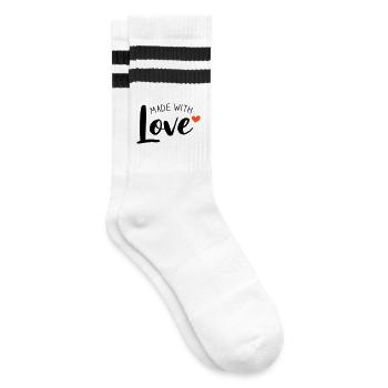 Made With Love two-tone - Striped tennis socks - white/black - Right