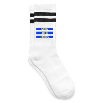 Know Your Rights Activism Justice Freedom - Striped tennis socks - white/black - Right