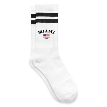 Miami, États-Unis - Chaussettes de tennis - blanc/noir - Droite
