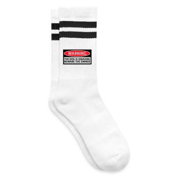 Avertissement chien Incroyable Méfiez-vous propriétaire Chiens Animal de compagnie - Chaussettes de tennis - blanc/noir - Droite