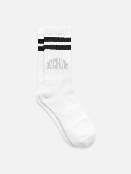 Bochum - Gestreifte Tennissocken - Weiß/Schwarz
