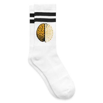 Brain and Circuits AI - Striped tennis socks - white/black - Right