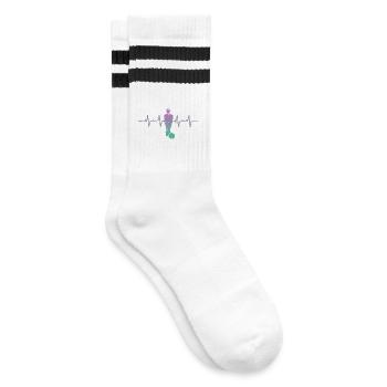 Tischfußball Herzschlag - Gestreifte Tennissocken - Weiß/Schwarz - Rechts