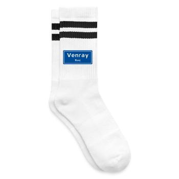 Venray place name sign - Striped tennis socks - white/black - Right