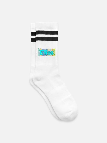 SCHULKIND ELIAS EINSCHULUNG - Gestreifte Tennissocken - Weiß/Schwarz