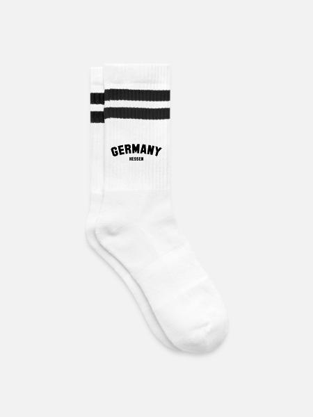 HESSEN Germany - Deutschland - Gestreifte Tennissocken - Weiß/Schwarz