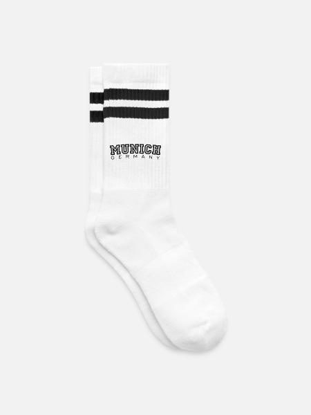Munich Germany (Schwarz/Weiß) München - Gestreifte Tennissocken - Weiß/Schwarz