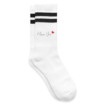 CHRISTMAS. MERRY CHRISTMAS. MERRY CHRISTMAS. NEW YEAR’S DAY - Striped tennis socks - white/black - Right