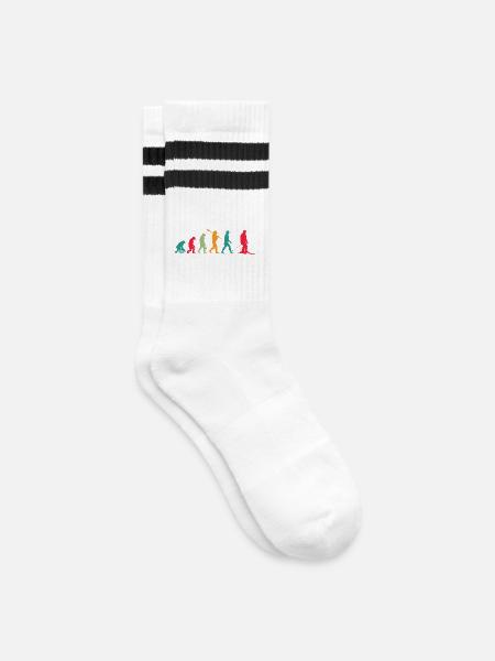 Evolution Ski - Gestreifte Tennissocken - Weiß/Schwarz