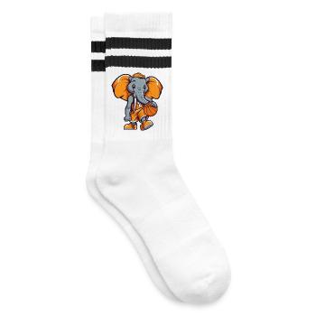 Joueur de basket-ball Elephant - Chaussettes de tennis - blanc/noir - Droite