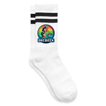 Badge arc-en-ciel Bike Queen - Chaussettes de tennis - blanc/noir - Droite