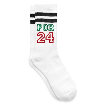 Portugal - Gestreifte Tennissocken - Weiß/Schwarz - Rechts