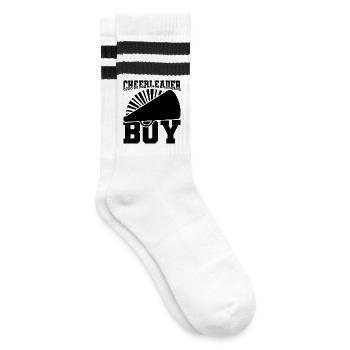 Cheerleader Junge - Gestreifte Tennissocken - Weiß/Schwarz - Rechts