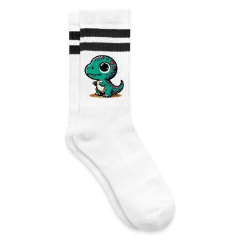 Dinosaure - Chaussettes de tennis - blanc/noir - Droite