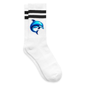 Dolphin - Striped tennis socks - white/black - Right