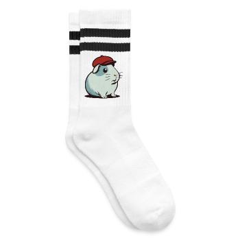 Guinea pig - Striped tennis socks - white/black - Right