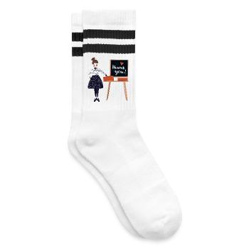 Teacher Thank You – Cards & End-of-Year Gifts - Striped tennis socks - white/black - Right