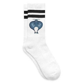 Majestic Manta Ray: Grace Underwater - Striped tennis socks - white/black - Right