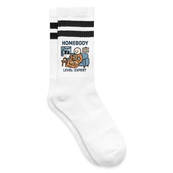Homebody Level: Expert - Striped tennis socks - white/black - Right