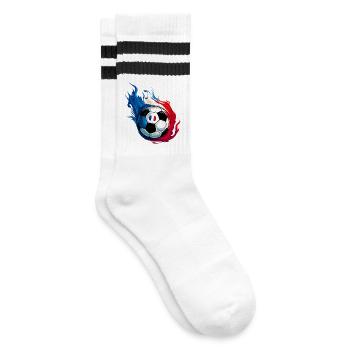 Frankreich France Fußball - Soccer - Gestreifte Tennissocken - Weiß/Schwarz - Rechts