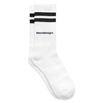 MONTENGRO Hashtag - Striped tennis socks - white/black - Right