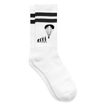 Gleitschirmfliegen / Gleitschirm / Paragliding / - Gestreifte Tennissocken - Weiß/Schwarz - Rechts