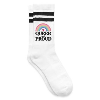 LGBT Pride Month - Queer und stolz - Gestreifte Tennissocken - Weiß/Schwarz - Rechts