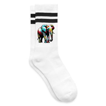 Éléphant - Chaussettes de tennis - blanc/noir - Droite