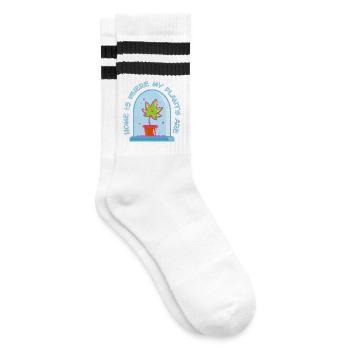 Chez moi, c’est là où se trouvent mes plantes - Chaussettes de tennis - blanc/noir - Droite